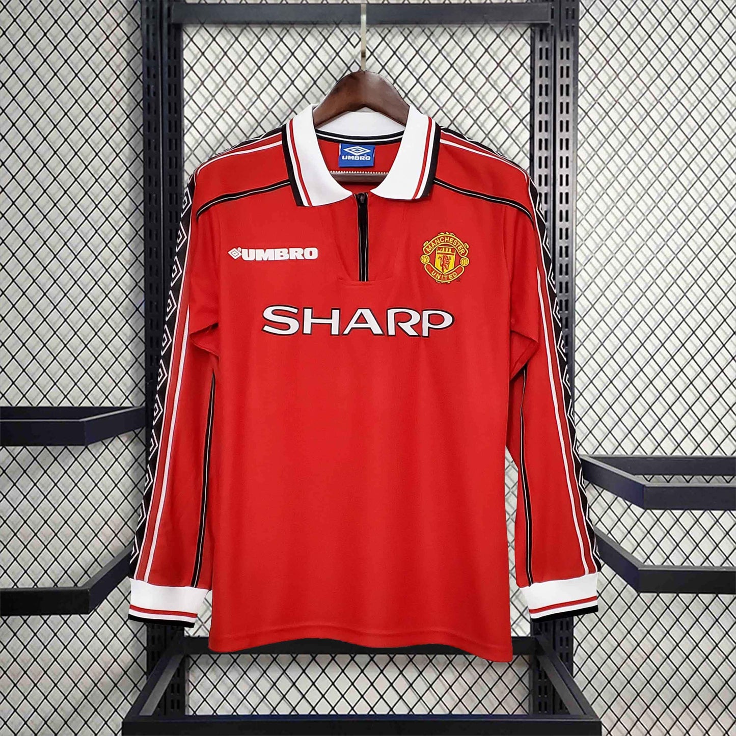 Camisa Manchester United Home 98/99 - Versão Retrô Manga Longa