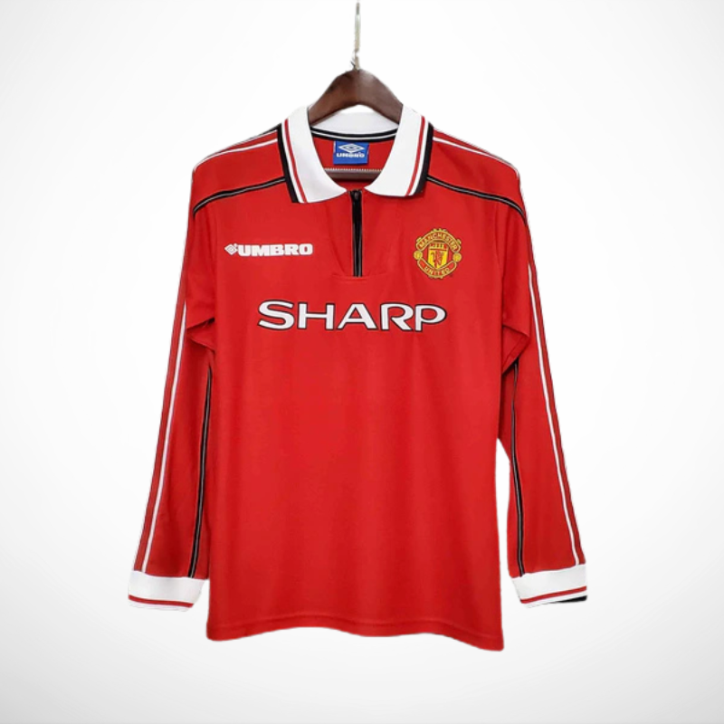 Camisa Manchester United Home 98/99 - Versão Retrô Manga Longa